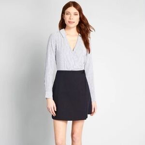 Modcloth Au Contraire Wrap Twofer Dress 8 NWT